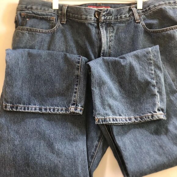 Tommy Hilfiger Men's 40-34 Classic Straight Leg Blue Cotton Denim Jeans - Picture 12 of 16